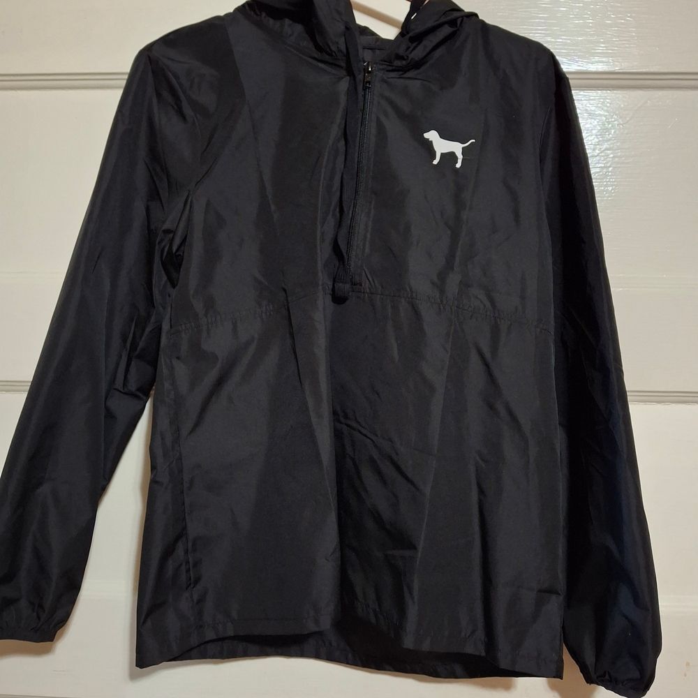 Victoria's Secret PINK Black Utility Jacket with Dog Logo